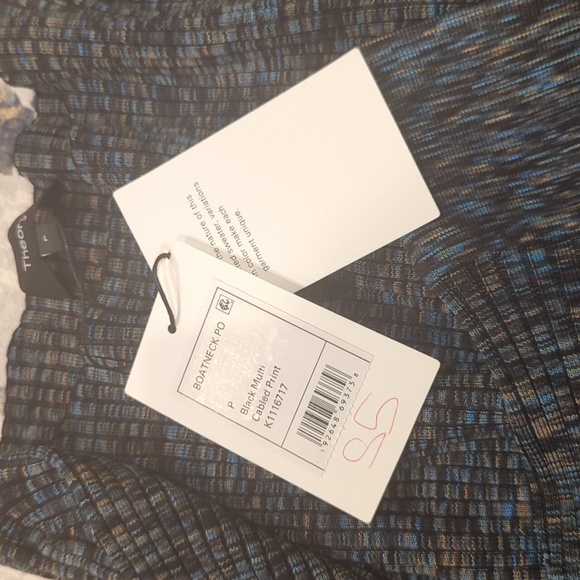 Theory space dye boatneck sweater - size small to medium - black/blue/multicolor - Picture 5 of 11